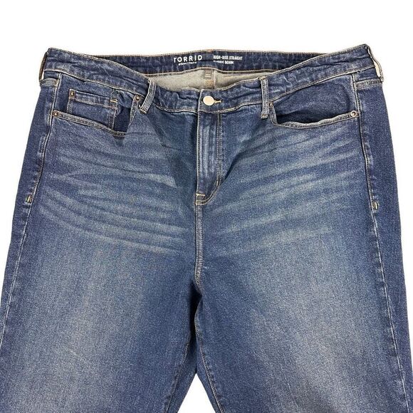 Torrid High-Rise Straight Stretch Classic Denim Jean SIZE 22T Jumpstart Wash - Picture 6 of 8